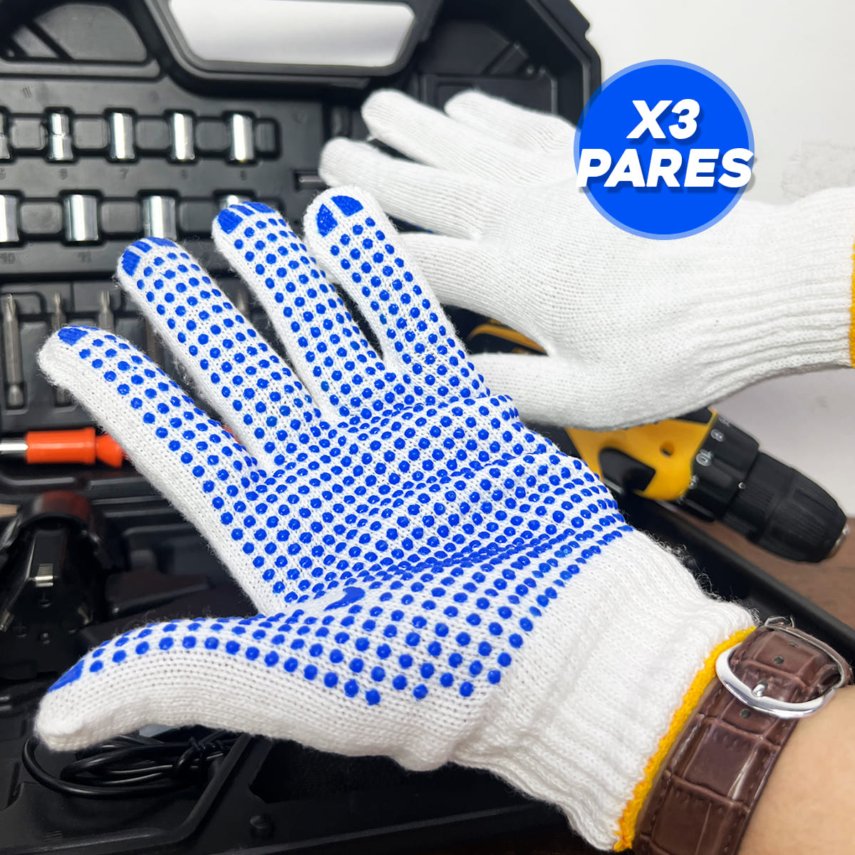 Miniatura 6 de Guantes de Trabajo x3 Pares GM2024-194